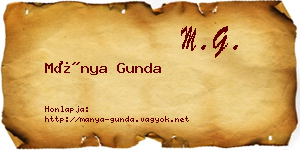 Mánya Gunda névjegykártya